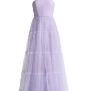 Zac Posen Strapless Tulle Gown Lavender